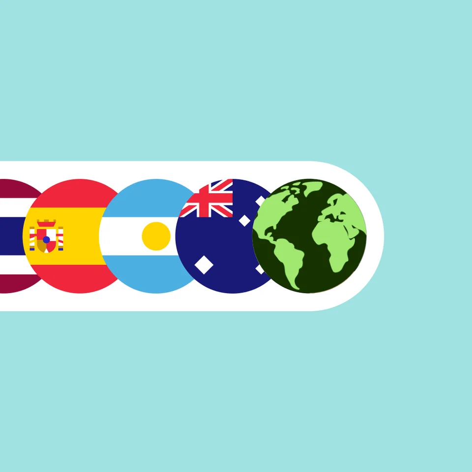 Multiple flags expressing how plans can cover multiple regions and countries