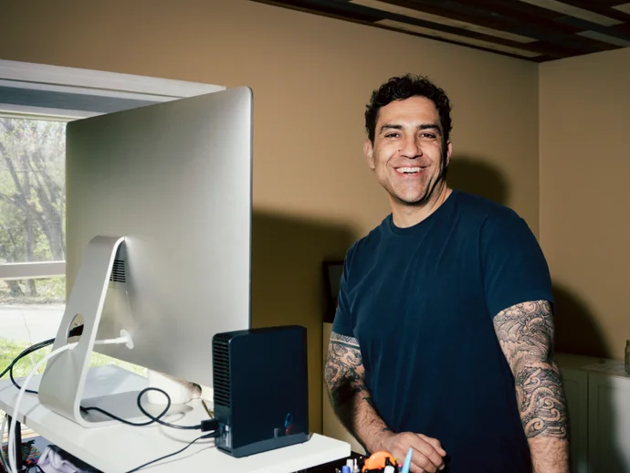 man by computer