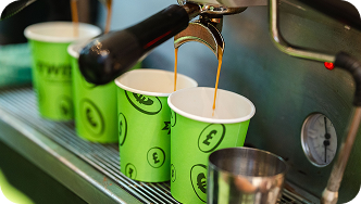 Wise branded coffee cups