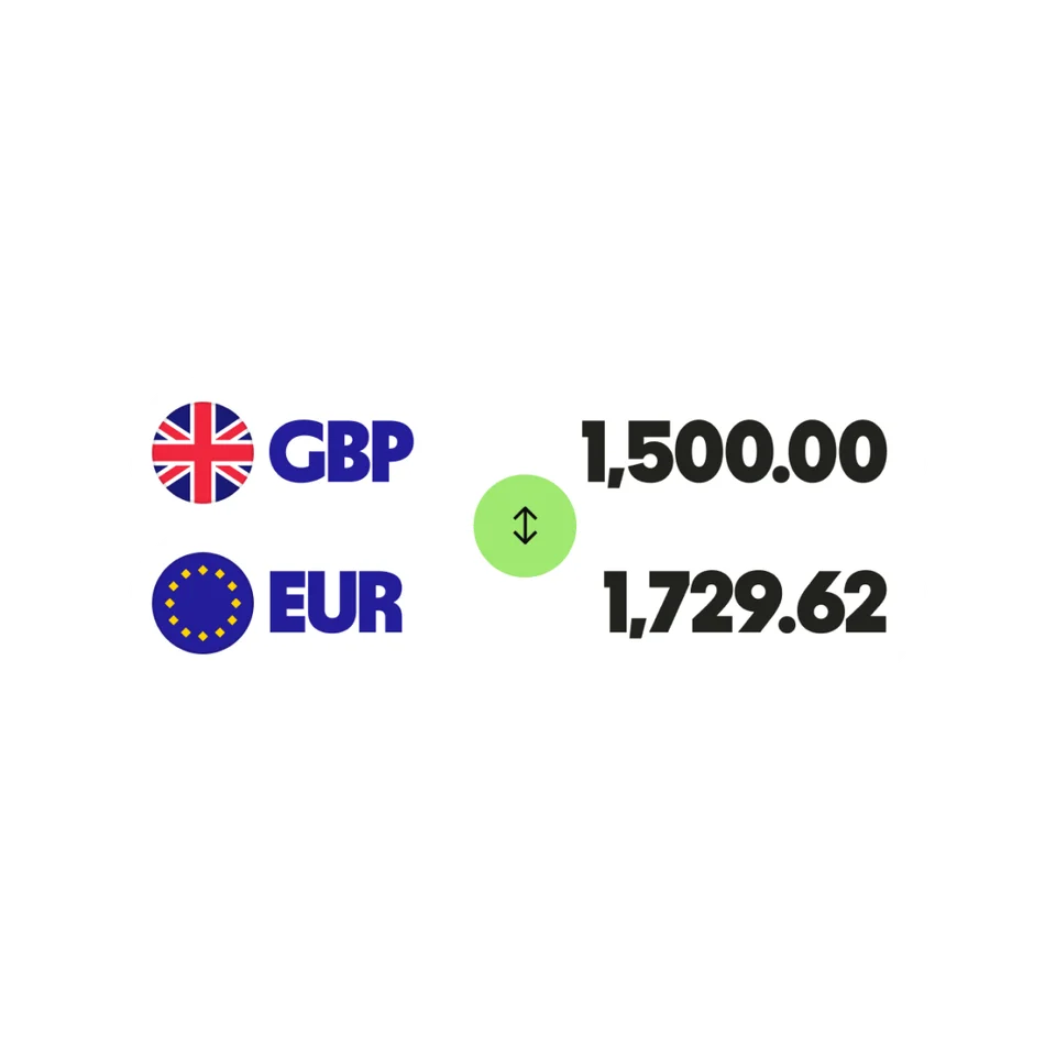 Wise conversion from GBP to EUR