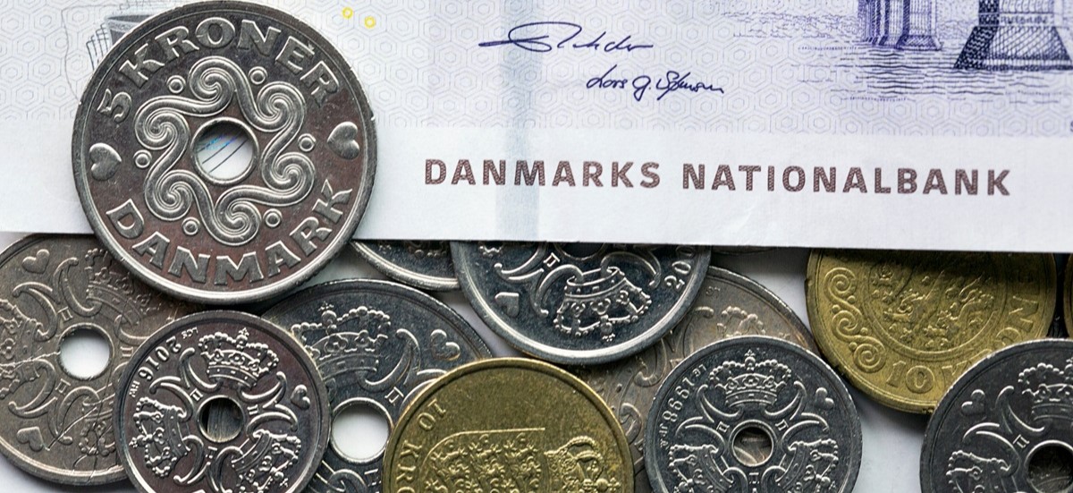 close-up of Danish kroner