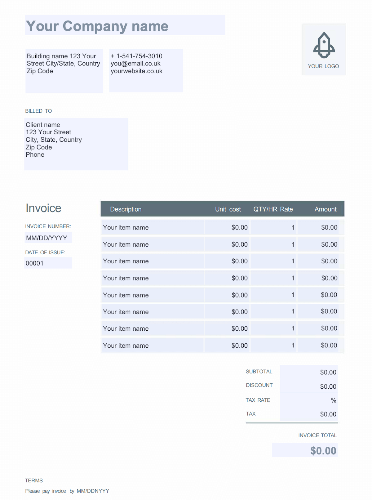 invoice example