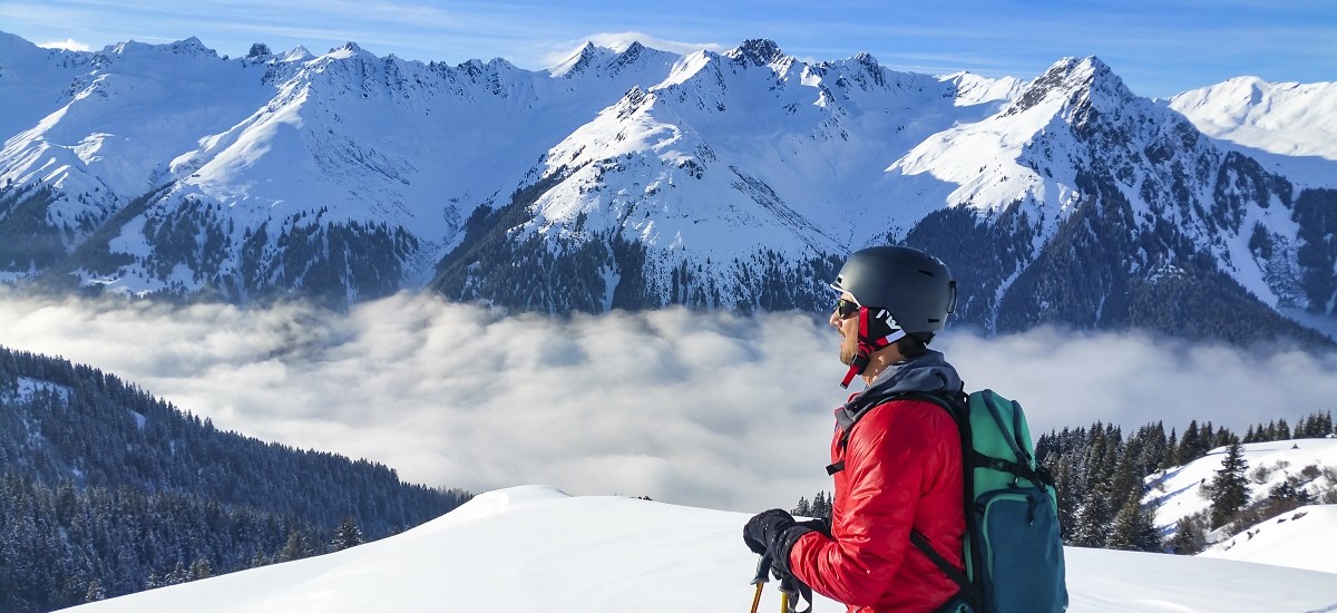 Skier in Swiss Alps