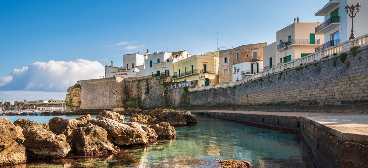 The shoreline of Lungomare degli Eroi promenade, Otranto