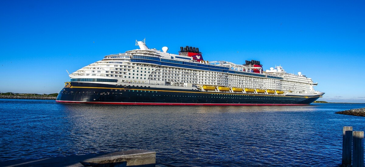 Disney cruise ship at sea