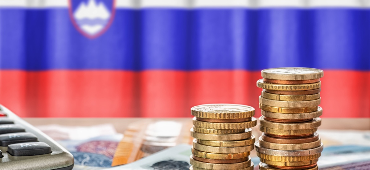 euros-with-slovenian-flag-background