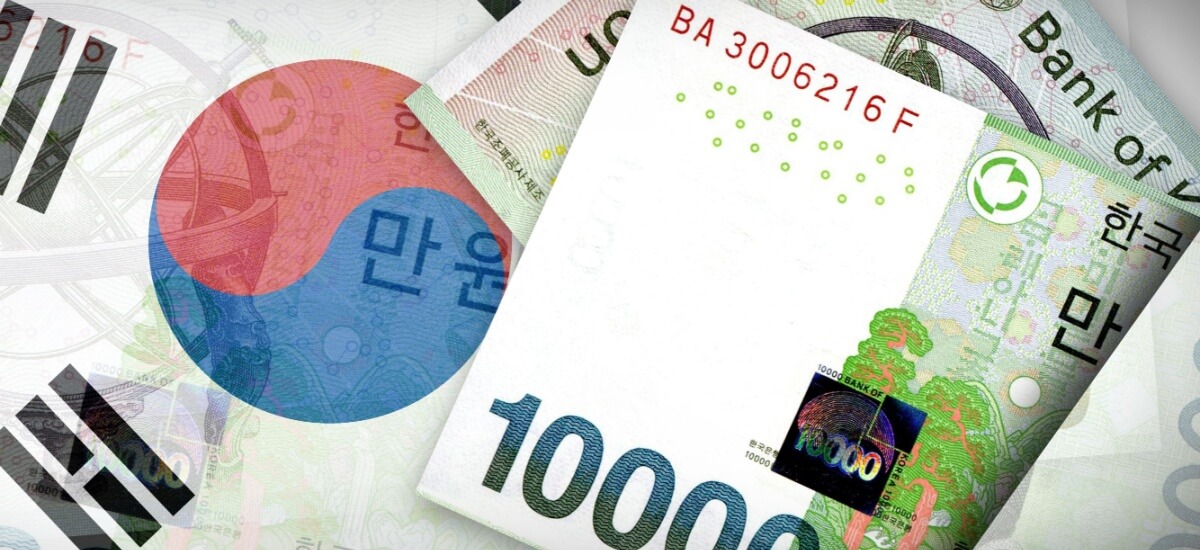 won-notes-with-korea-flag