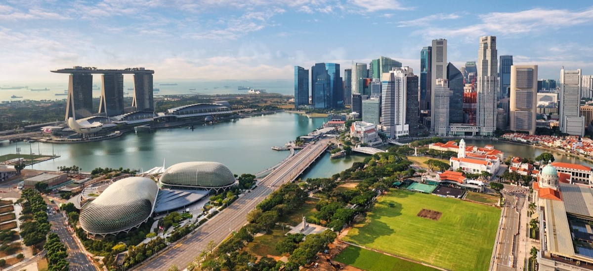 View of Singapore city skyline