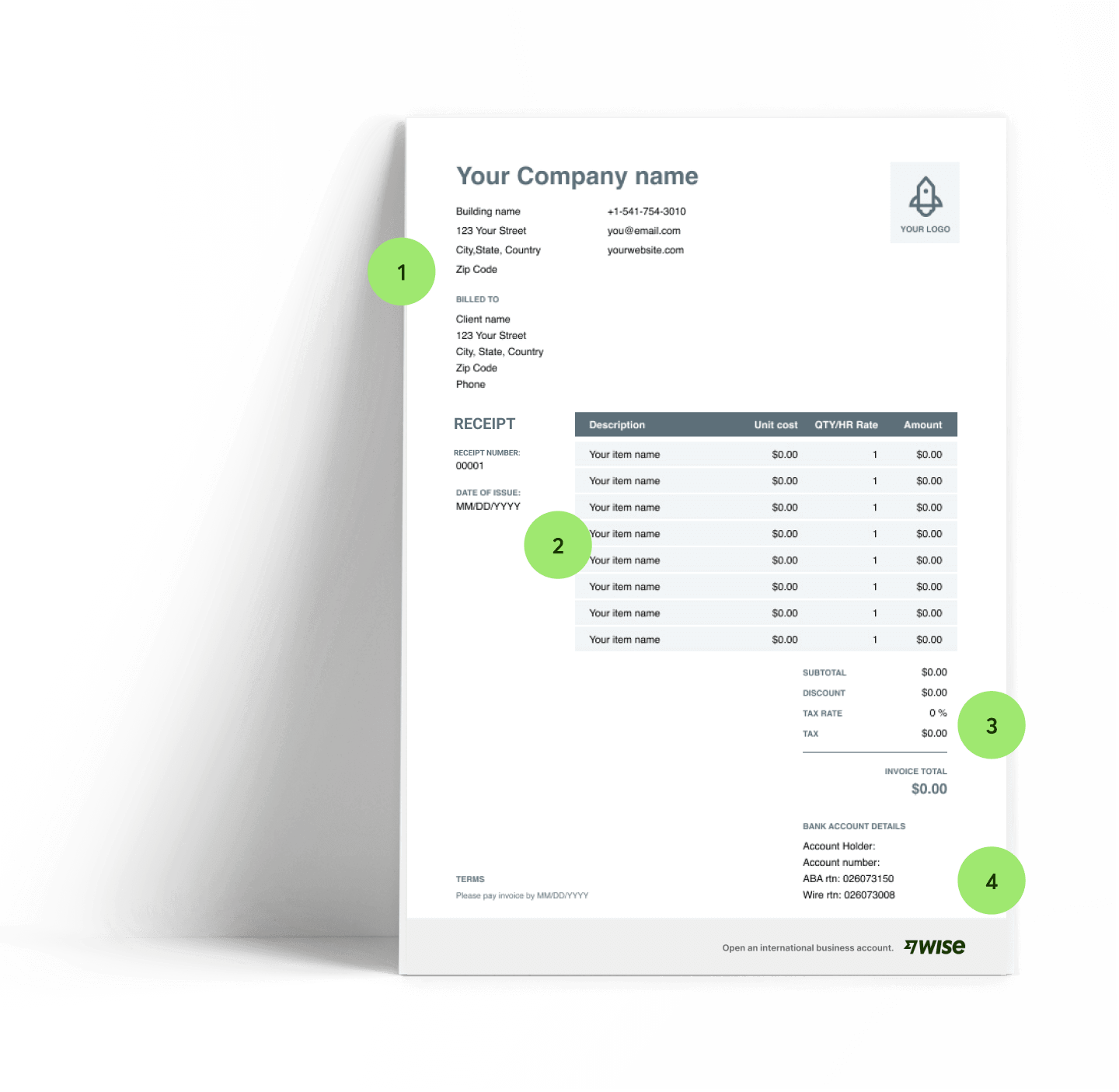 An input form and bank card