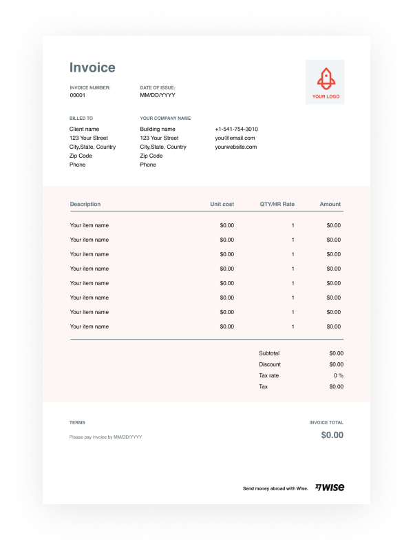 USA Hermes invoice template in Word and PDF format, fully  Invoice  template, English writing skills, Statement template