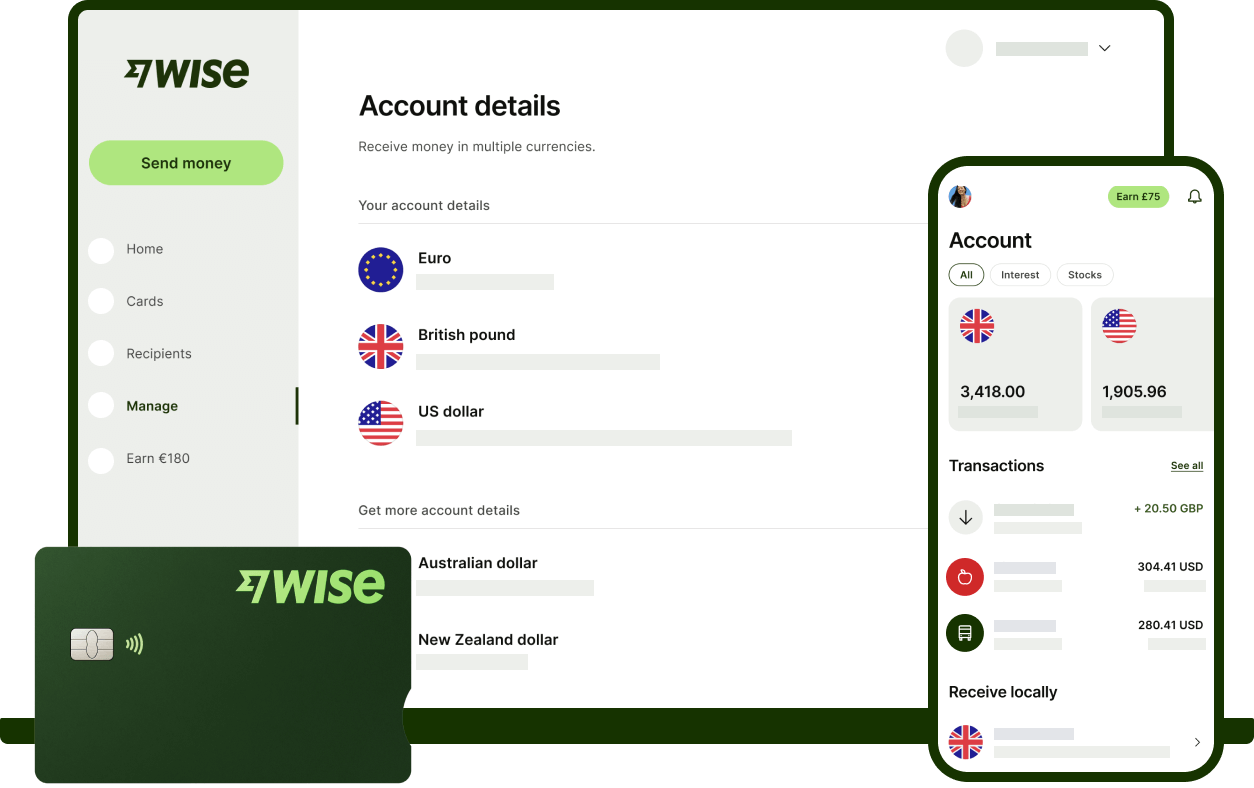 An input form and bank card