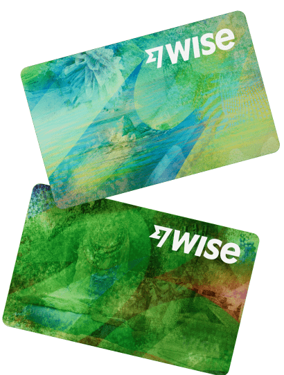 Two online debit card in green with Wise brand