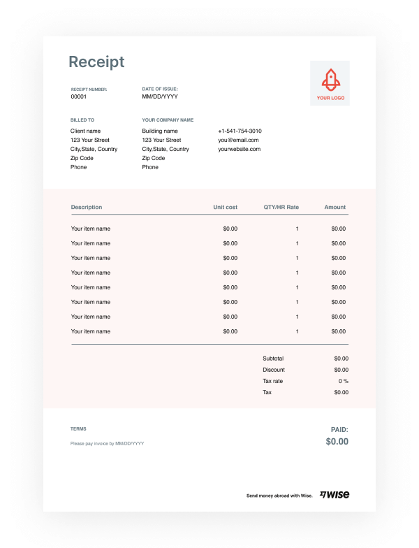 Lv Receipt Templates