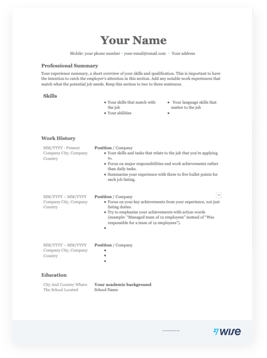 Basic or Simple Resume Templates [Word & PDF] Free Download