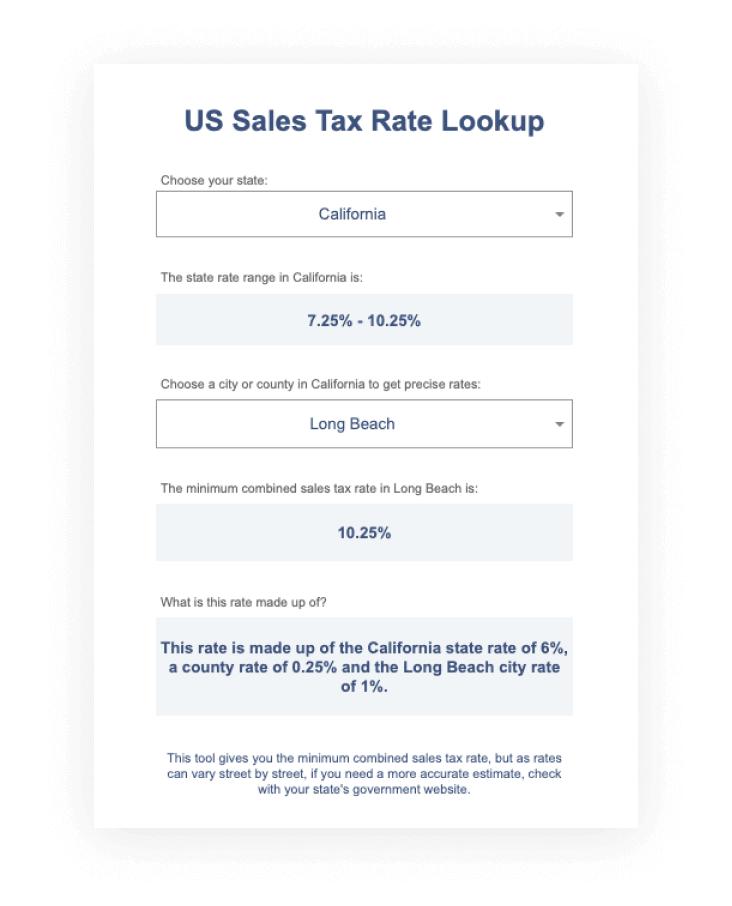 sales tax lookup