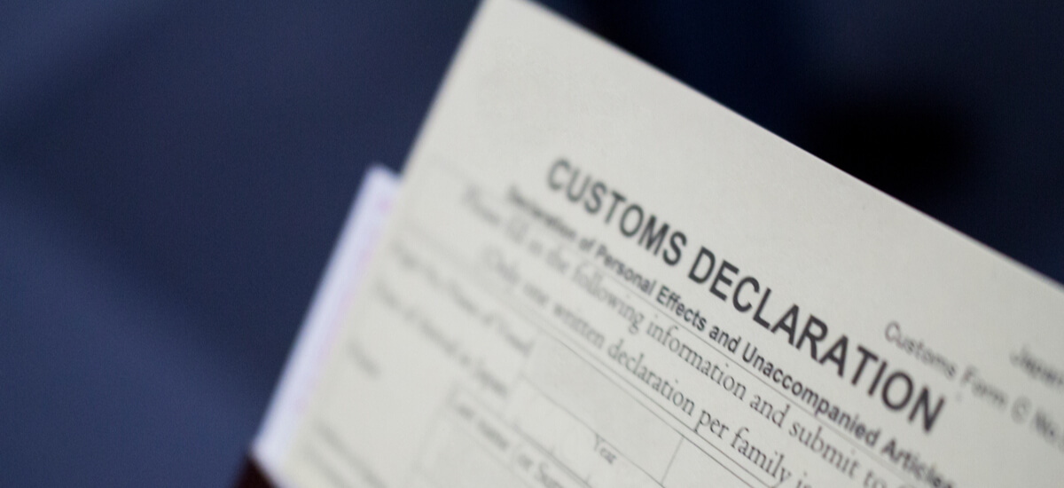 Customs declaration form