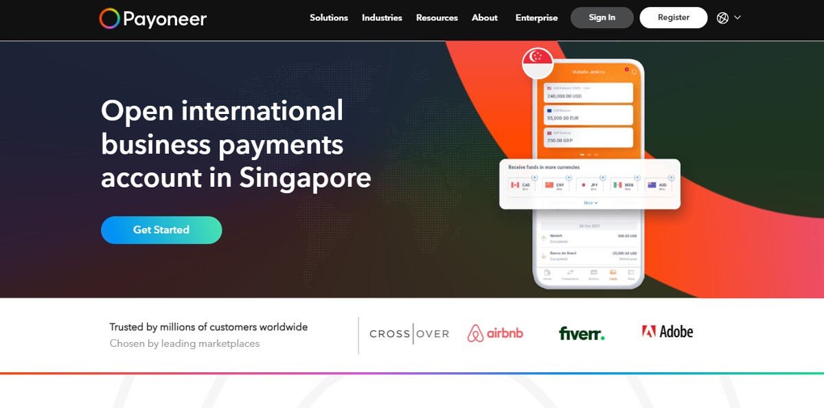 payoneer-singapore-business-page