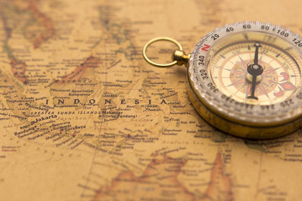 indonesia map compass