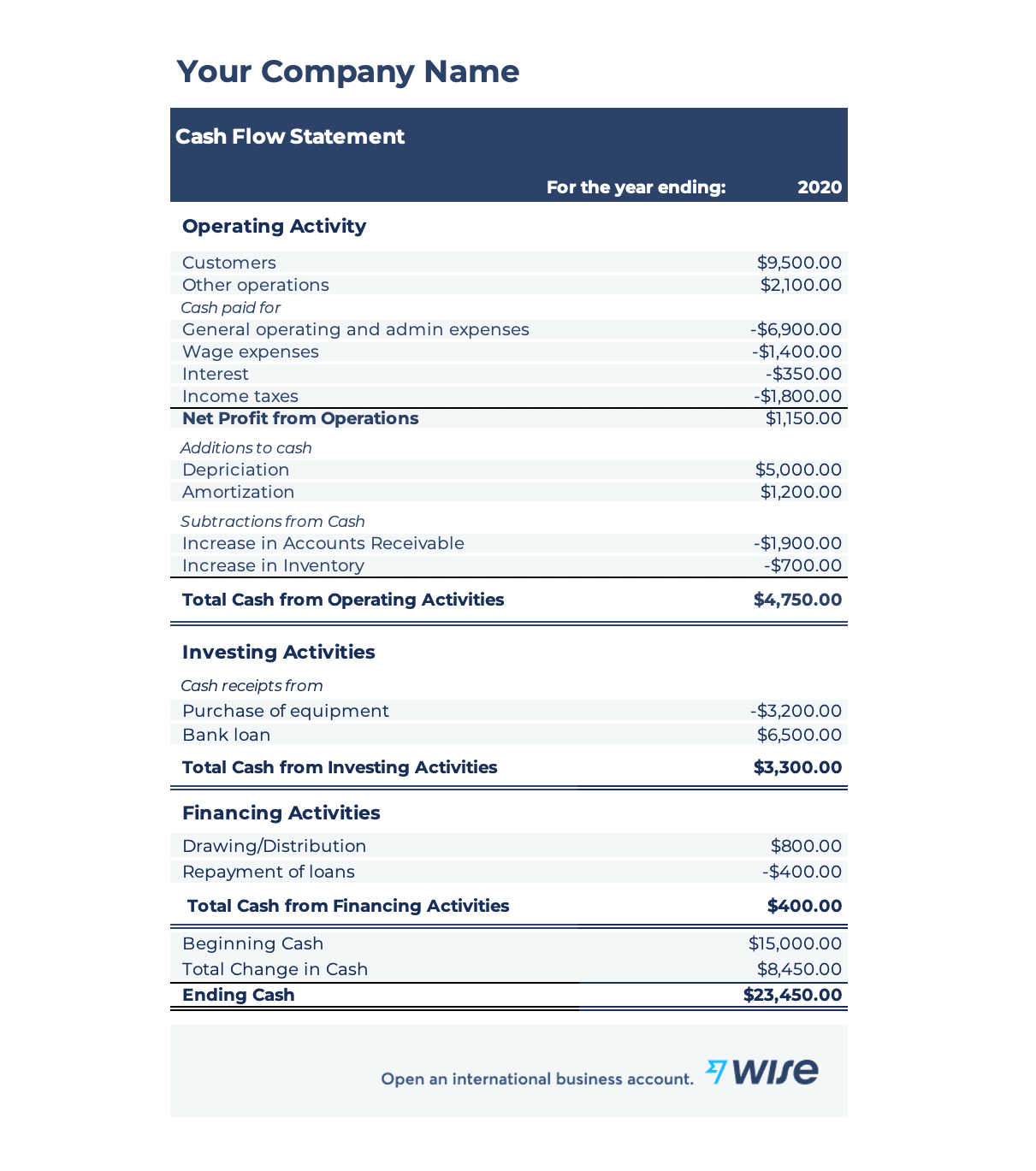 Wise-cash-flow-statement