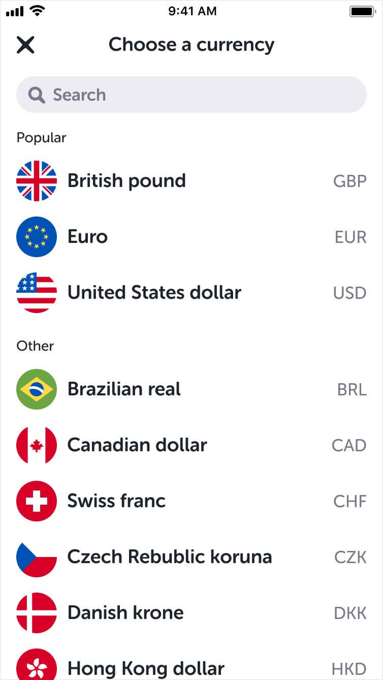Choosing a Currency