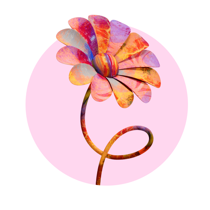 Illustration 3D d'une fleur qui pousse