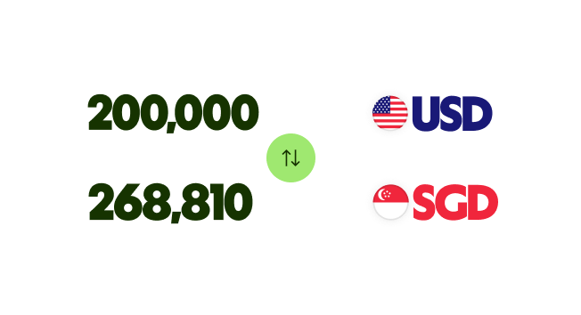 A Wise transfer of United States dollar to Singapore dollar.