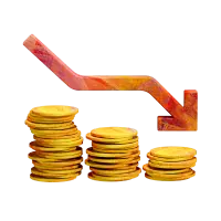 Coin pile down illustration